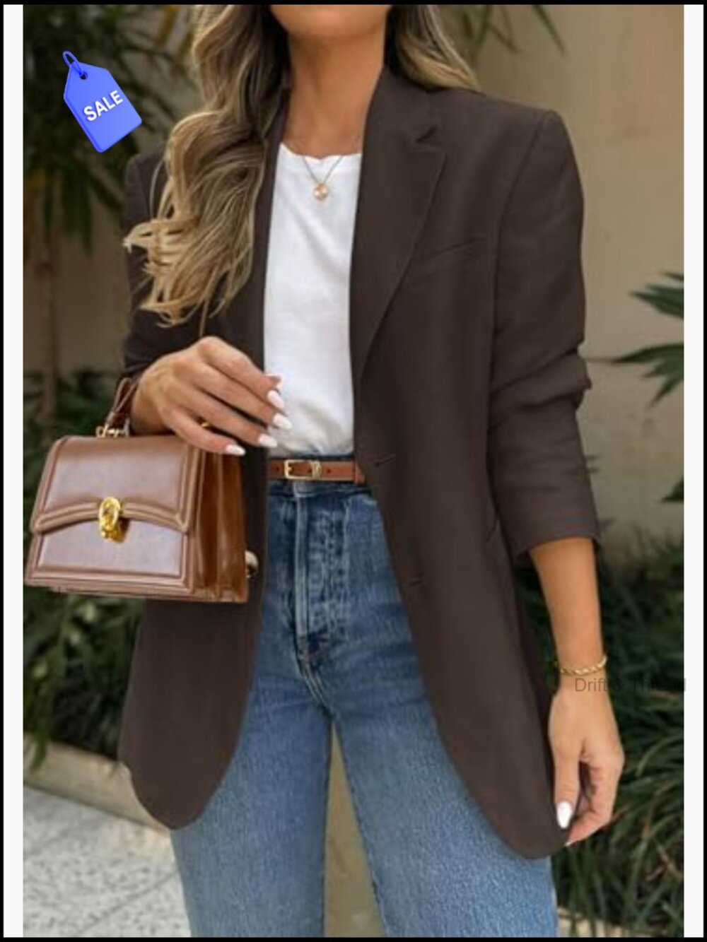 Business Casual Blazer Long Sleeve Notch Lapel Open Front Pockets - Picture 3 of 7